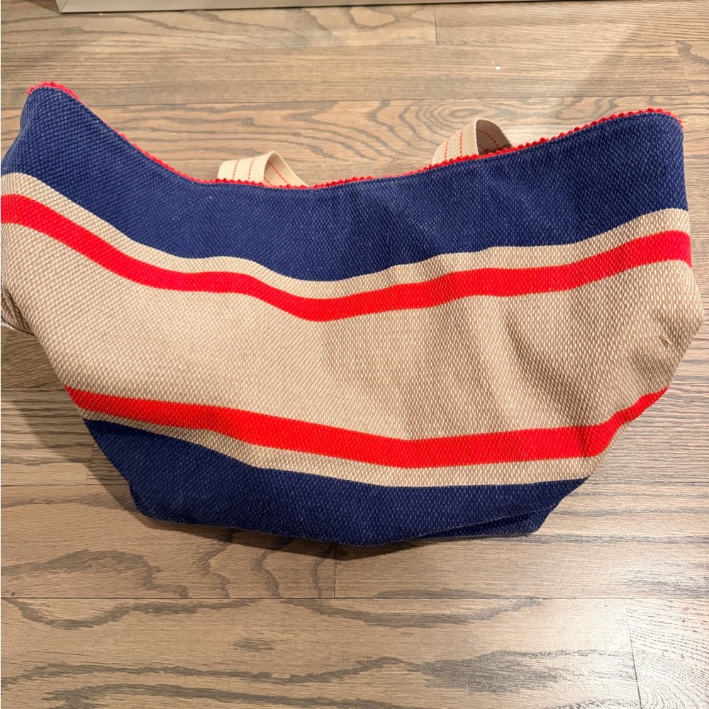 Striped Blue and Red Tote Bag